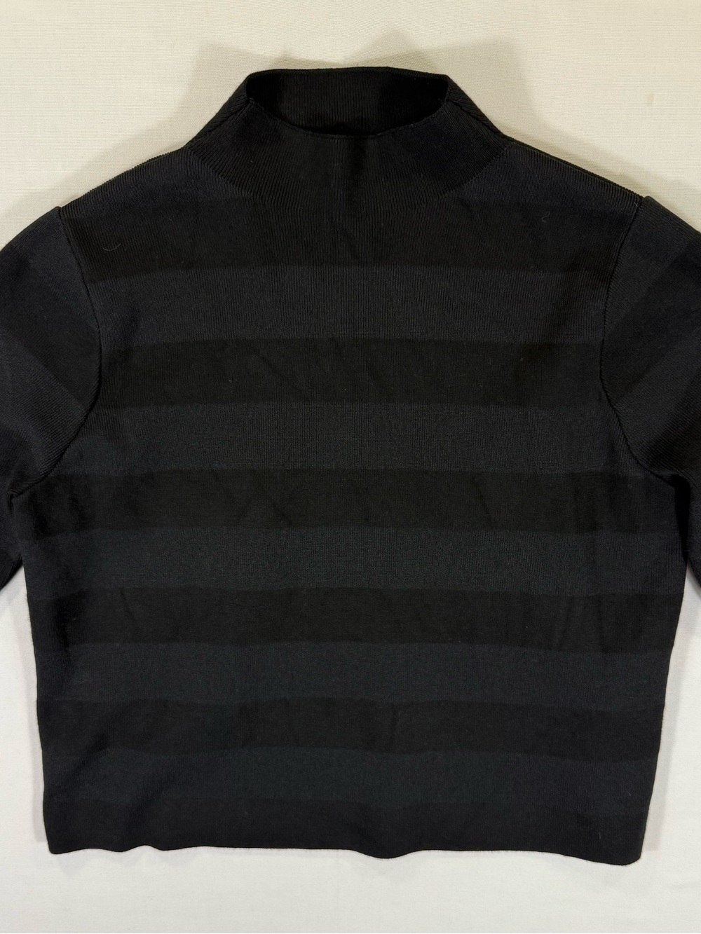 Mango Men's Black & Charcoal Striped Turtleneck Knit